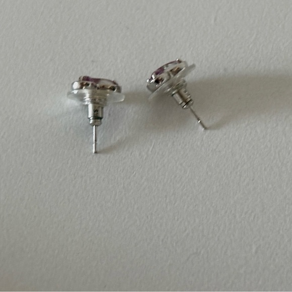 Kendra Scott Silver and Pink Heart Earrings - Picture 2 of 2